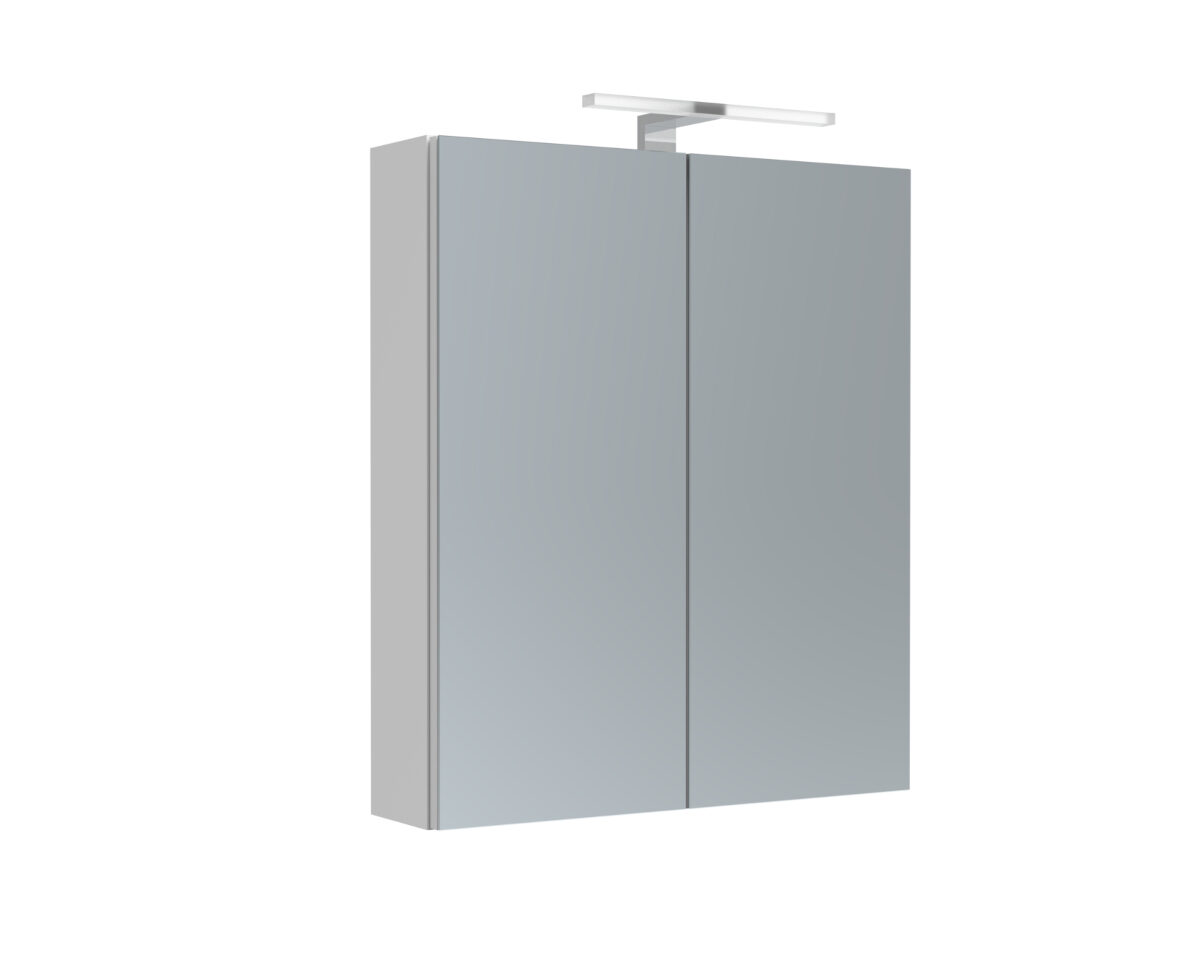 Peeglikapp BIANCO 60cm, valge, kahe uksega B60PKS