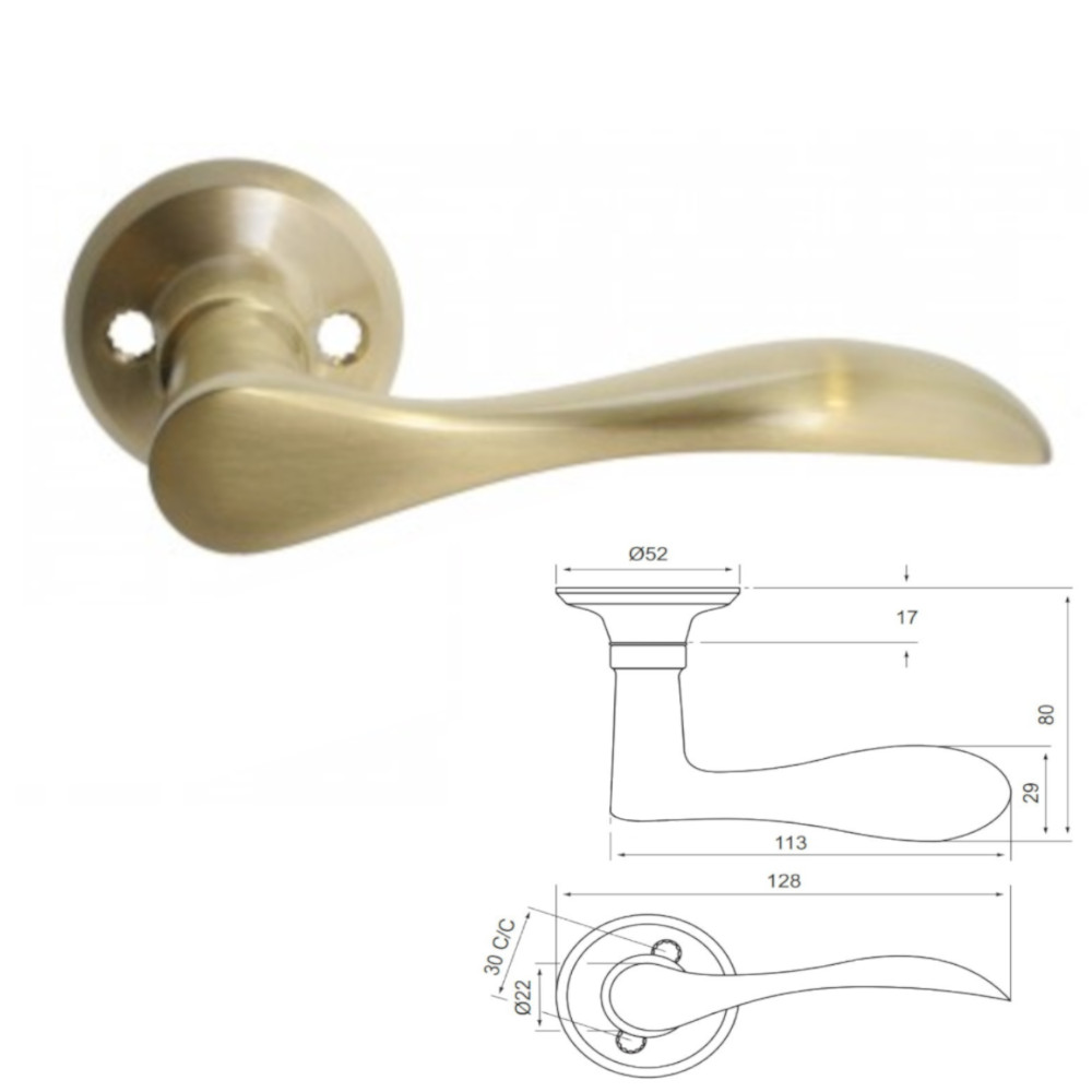 Välisukselink 97U, uks 38-70mm HME UL97UMs/HME