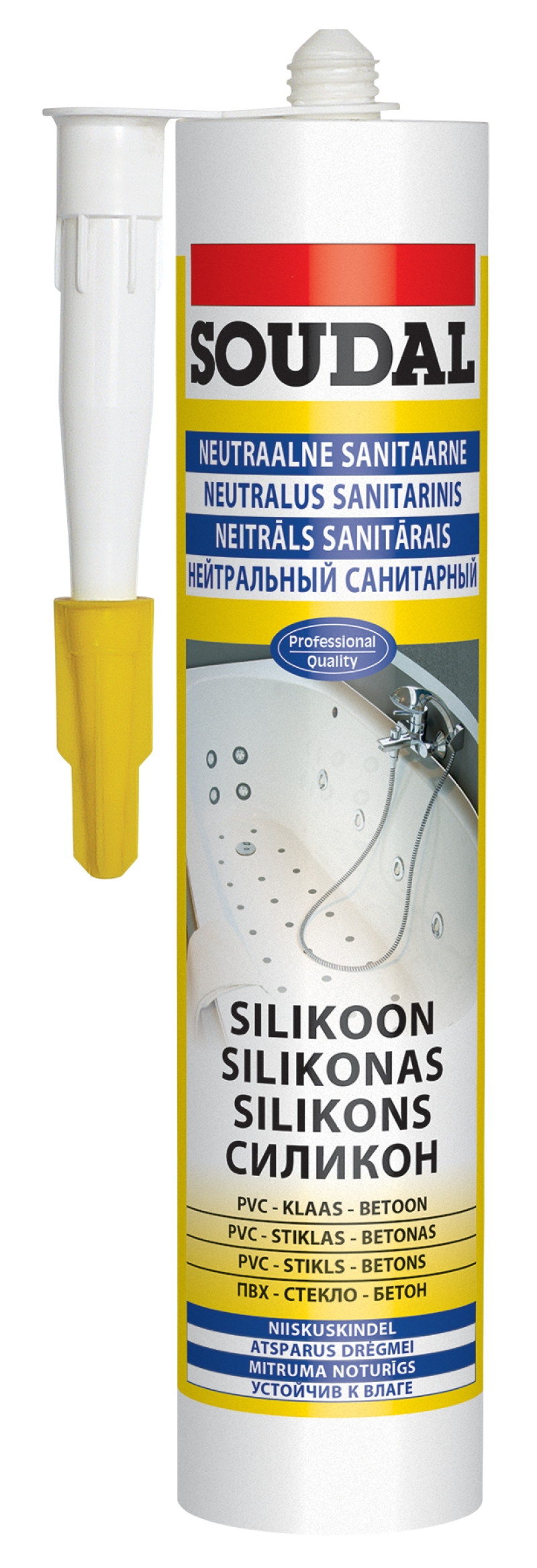 Soudal sanitaarsilikoon neutraalne, niiskuskindel, valge