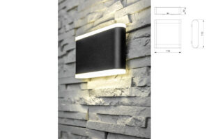 Fassaadivalgusti VALLA LED 8W, 4000K, 640lm, IP54 alu must GTVLD-VALLA8W-40