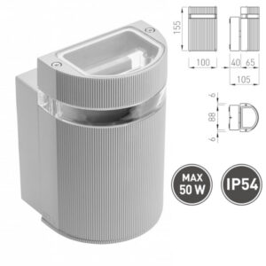 Fassaadivalgusti SILVA 50W, GU10, IP54 hall GTVLD-SILVAGU10J-80