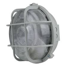 Valgusti ümar hall kattega 100W, IP44, E27 03335s