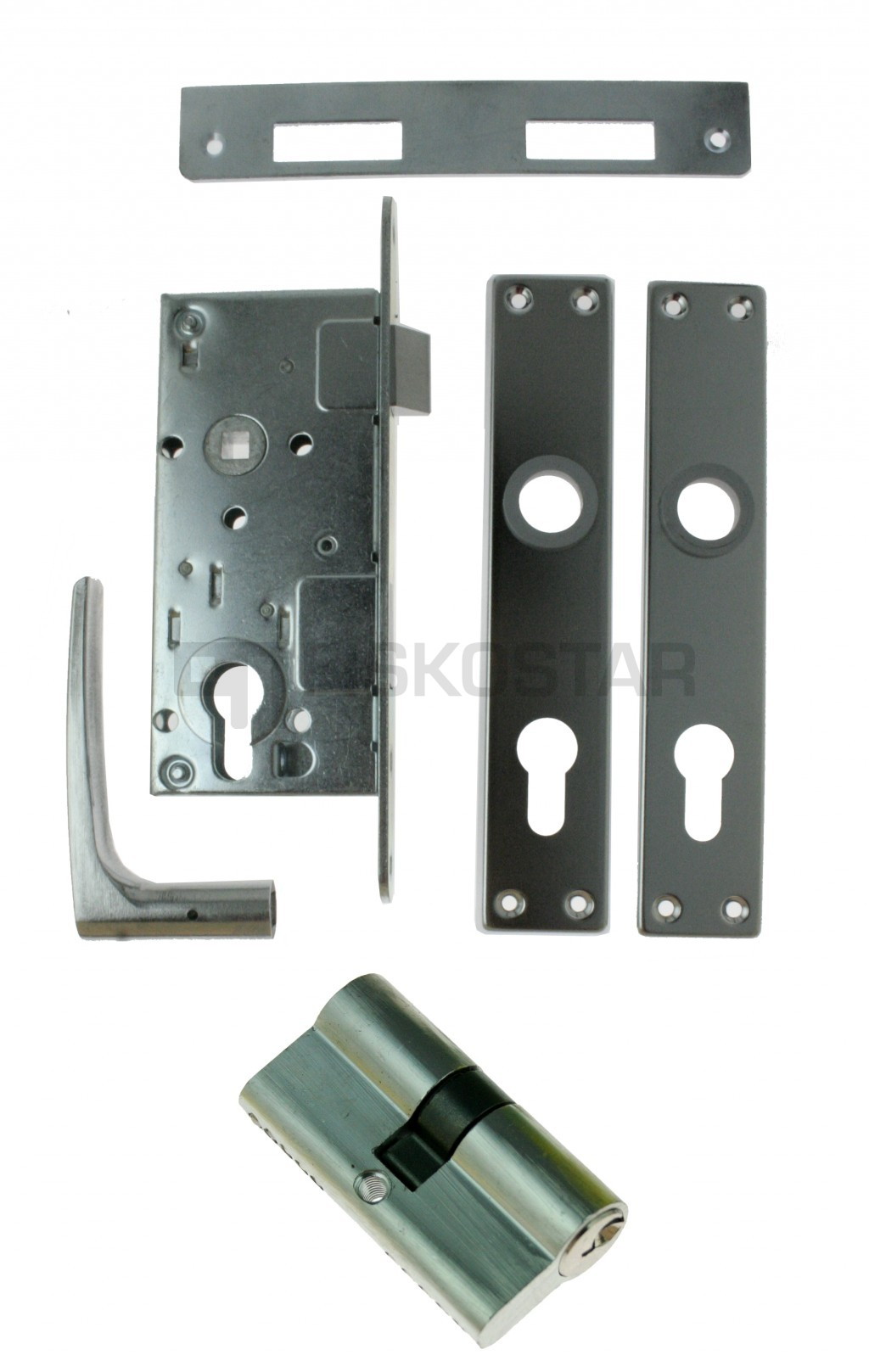 Ukseluku komplekt ZV45 PR parem + 30/30 AI/NI südamik ULKZV45 (72mm) Fe/PR kompl. p. KUR
