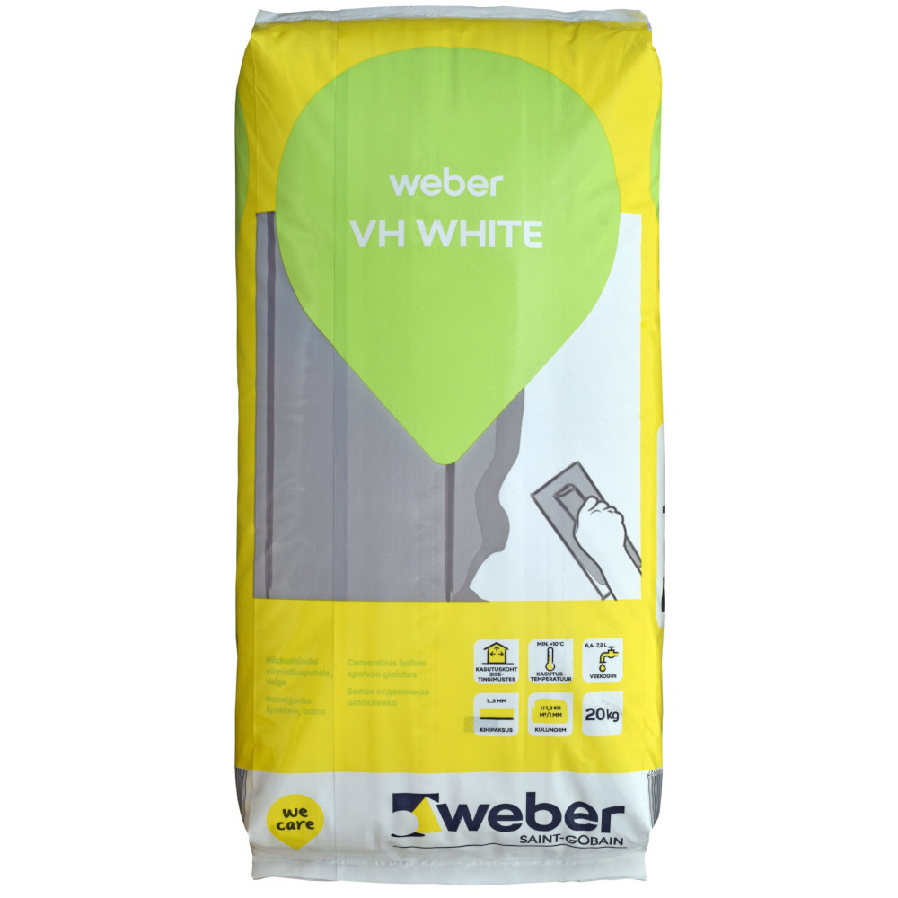 Niiskuskindel pahtel Weber VH 20 kg valge 1011520