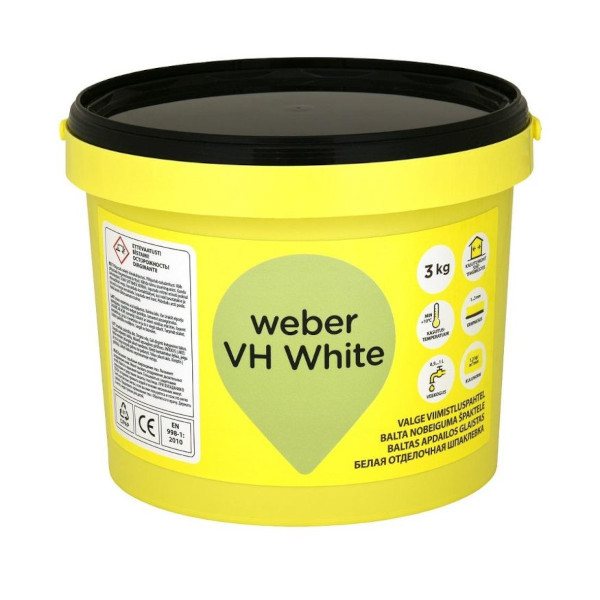 Niiskuskindel pahtel Weber VH 3kg valge 1027801