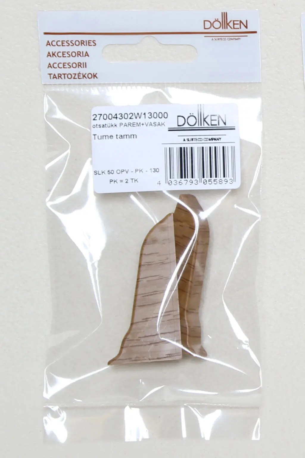 Otsatükk SLK50 plast tume tamm 2tk/pk W130 5113757