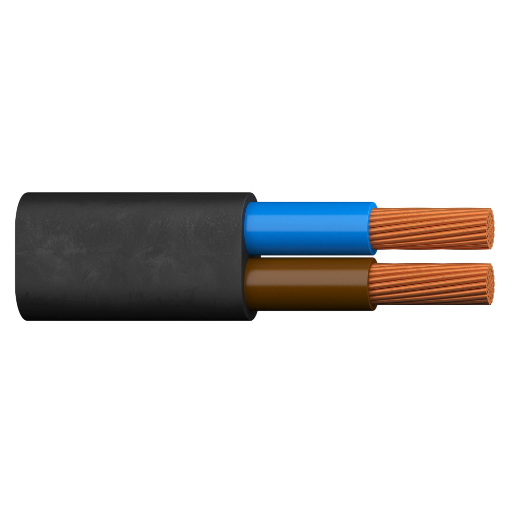 Elektrikaabel 2x0,75mm2 kiuline, lapik NKT must (100m) 5076