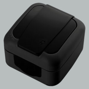 Pistikupesa maandusega IP54 must 90555108