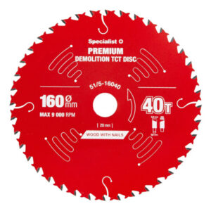 Saeketas 160x40Tx20mm, Demolition PREMIUM, SPECIALIST+ 51/5-16040