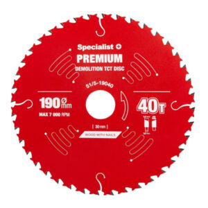 Saeketas 190x40Tx30mm, Demolition PREMIUM, SPECIALIST+ 51/5-19040