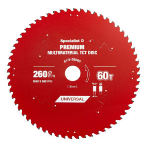 Saeketas 260x60Tx30mm, Multimaterial PREMIUM, SPECIALIST+ 51/8-26060