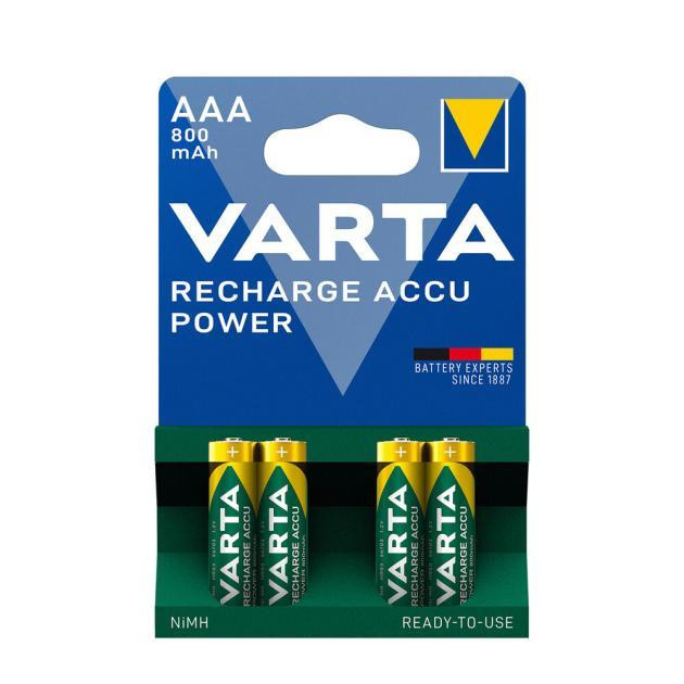 Akupatarei VARTA Rechargeable Power NiMH AAA/R03 800mAh 4tk/pk 96550616